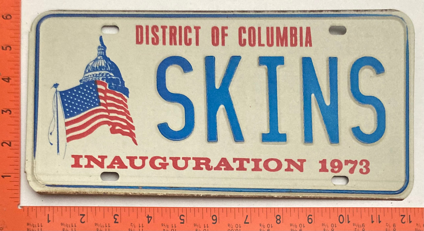 1973 Washington, DC #SKINS Presidential Inaugural Vanity License Plate