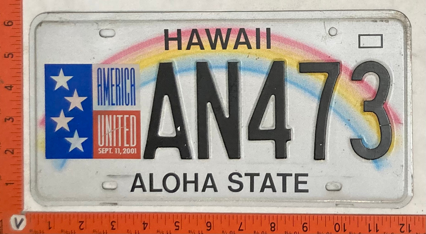 Undated Hawaii #N473 Passenger License Plate