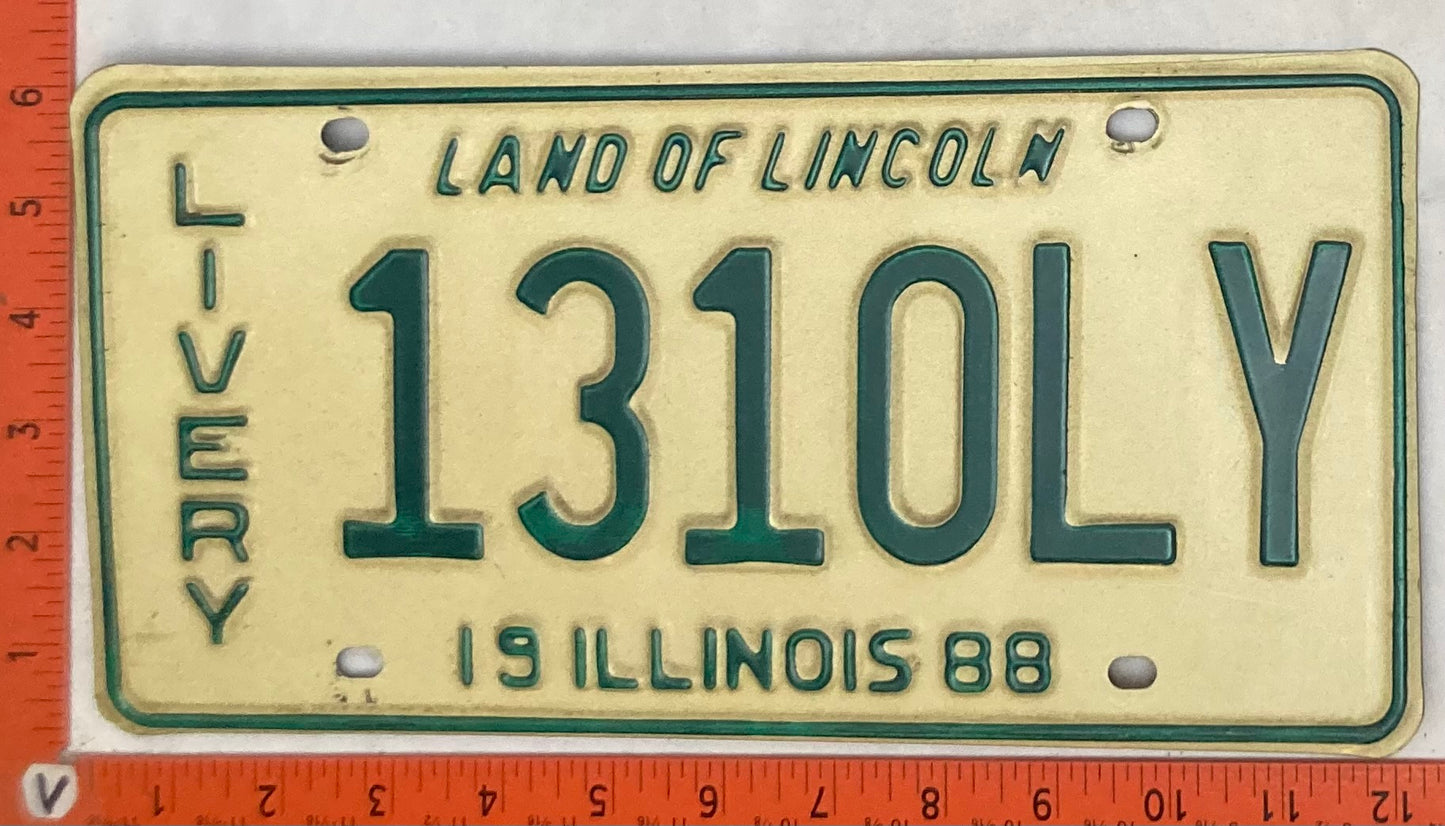 1988 Illinois #1310LY Livery License Plate