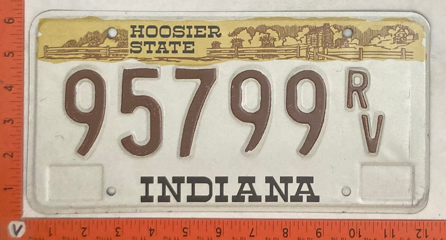 Undated Indiana #95799 Recreational Vehicle License Plate