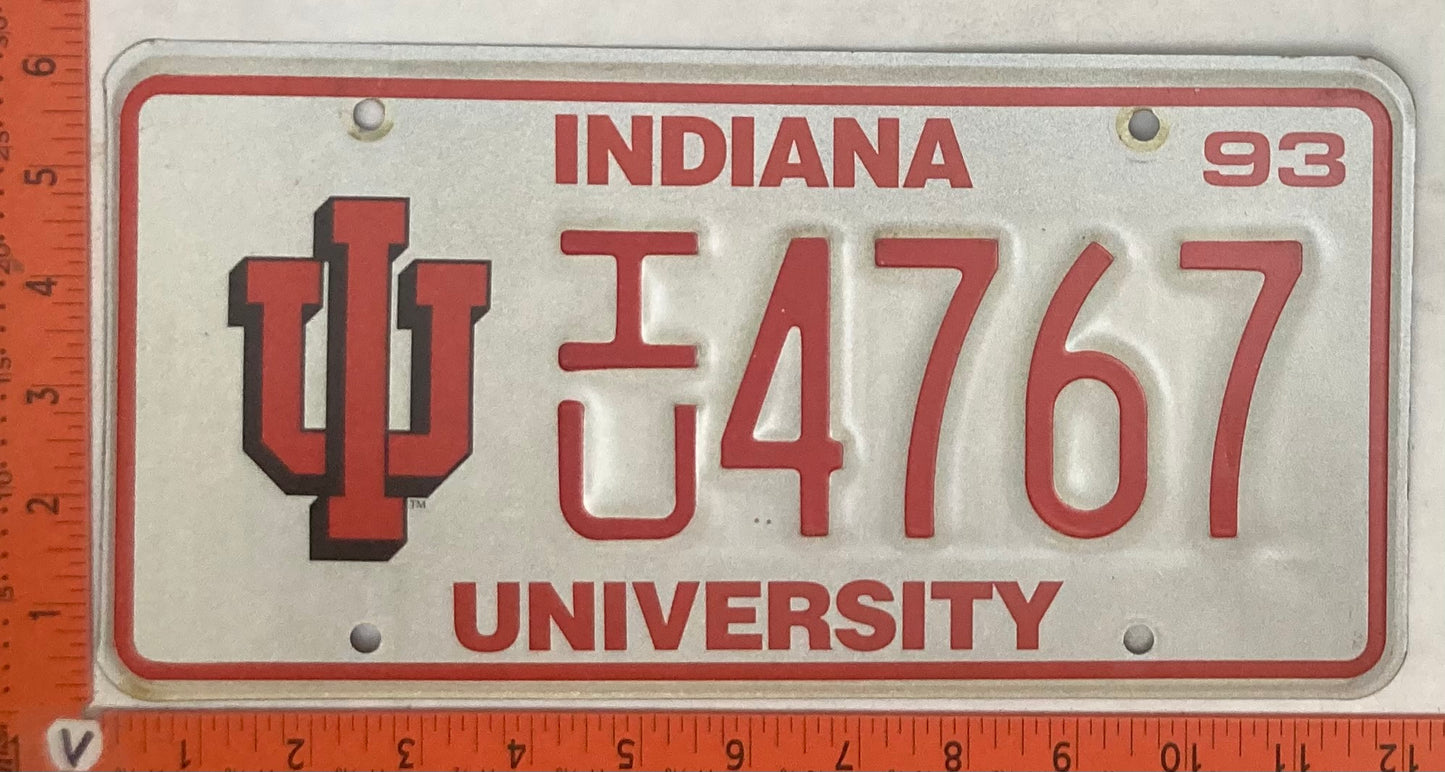 1993 Indiana #I/U4767 Passenger License Plate