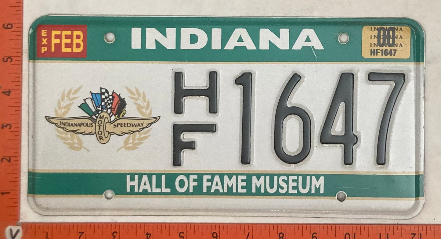 2000 Indiana #H/F 1647 Passenger License Plate