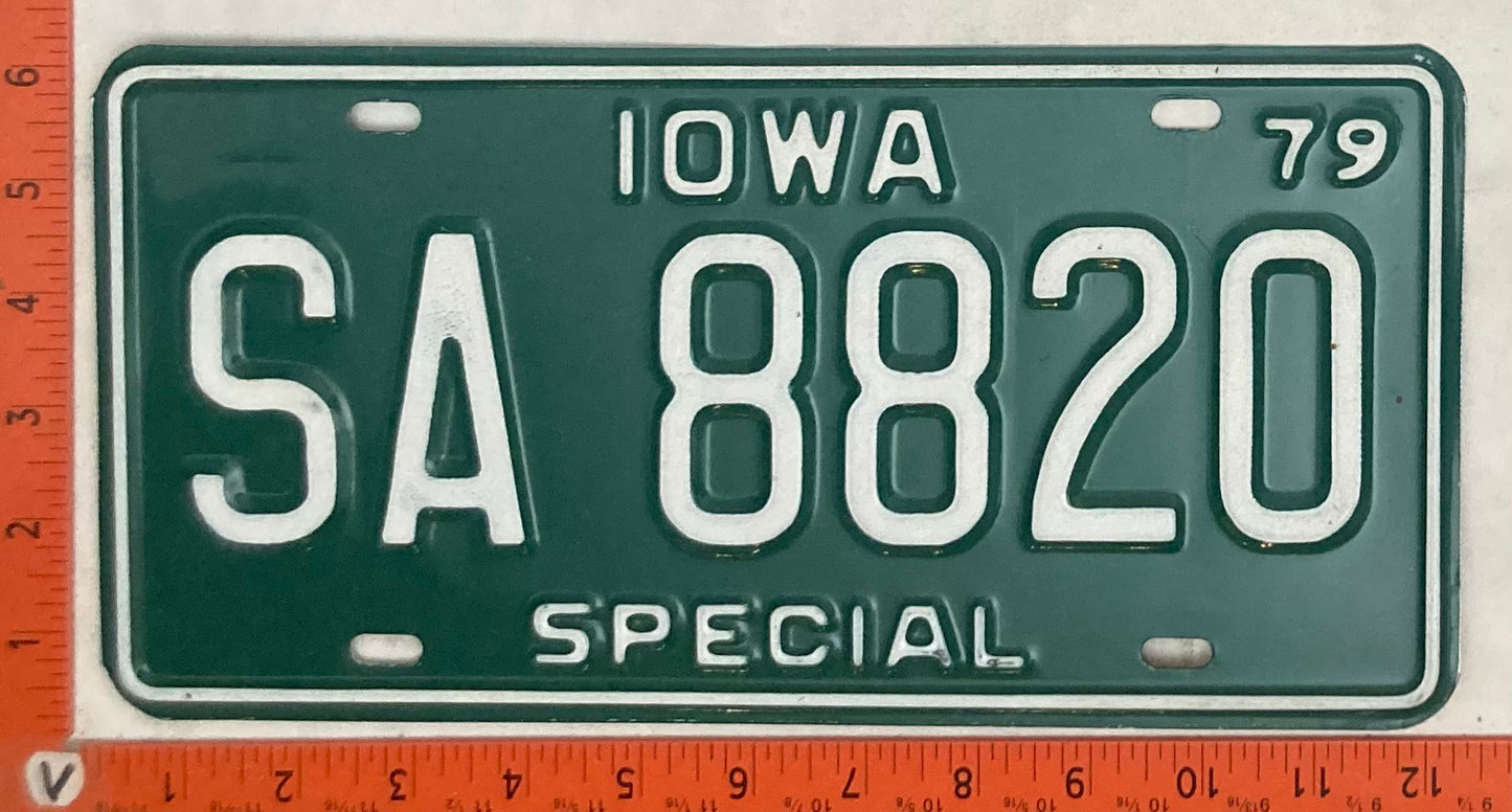 1979 Iowa #SA 8820 Special License Plate