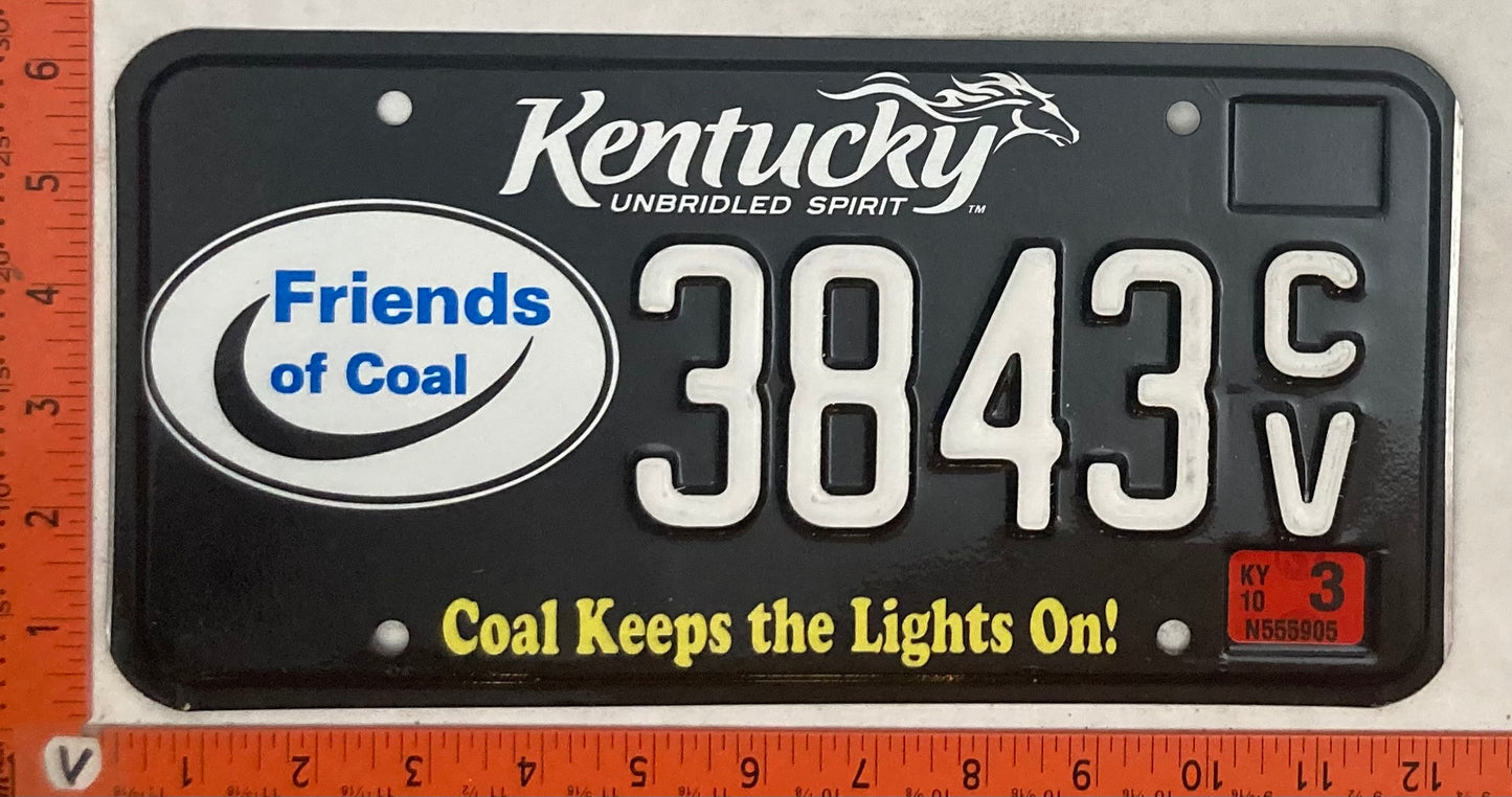 2010 Kentucky #3843C/V Passenger License Plate