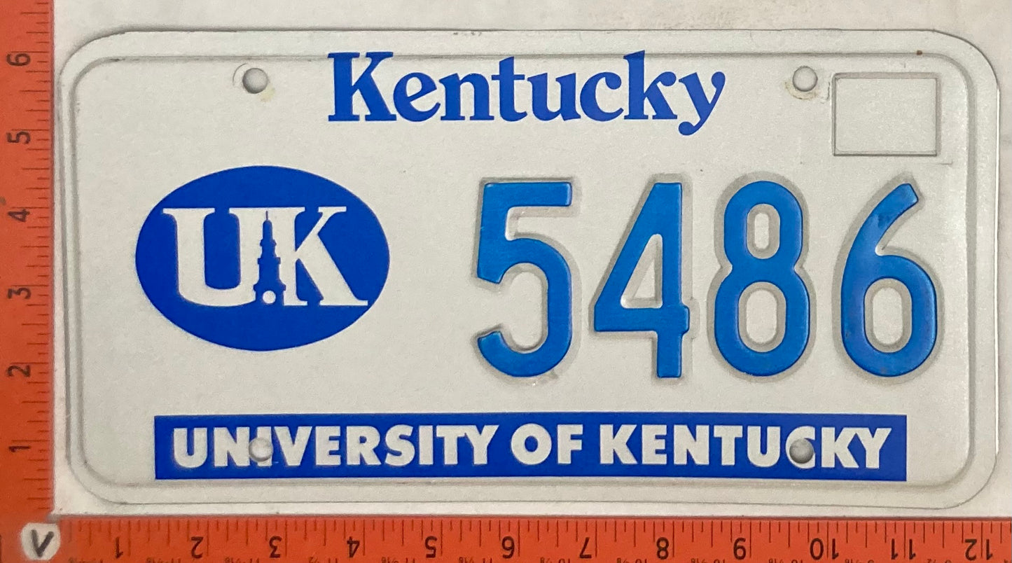 Undated Kentucky #5486 Passenger License Plate