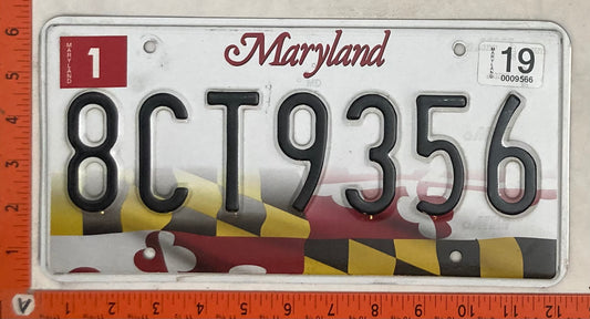2019 Maryland #8CT9356 Passenger License Plate