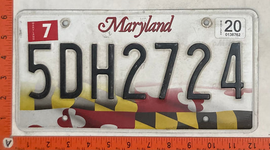 2020 Maryland #5DH2724 Passenger License Plate