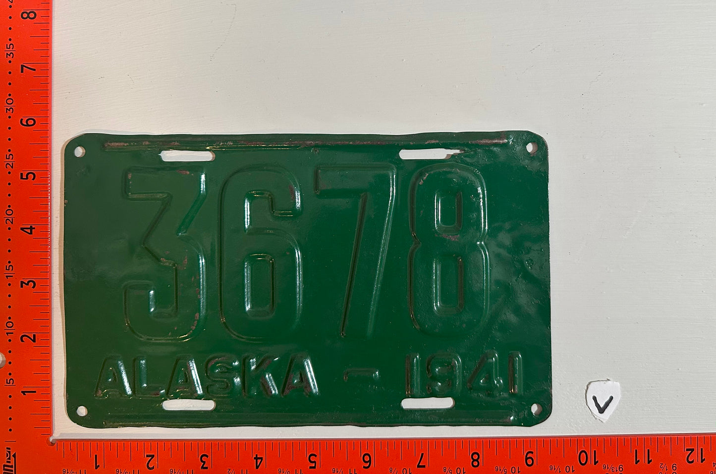 1941 Alaska #3678 Passenger License Plate (repaint)
