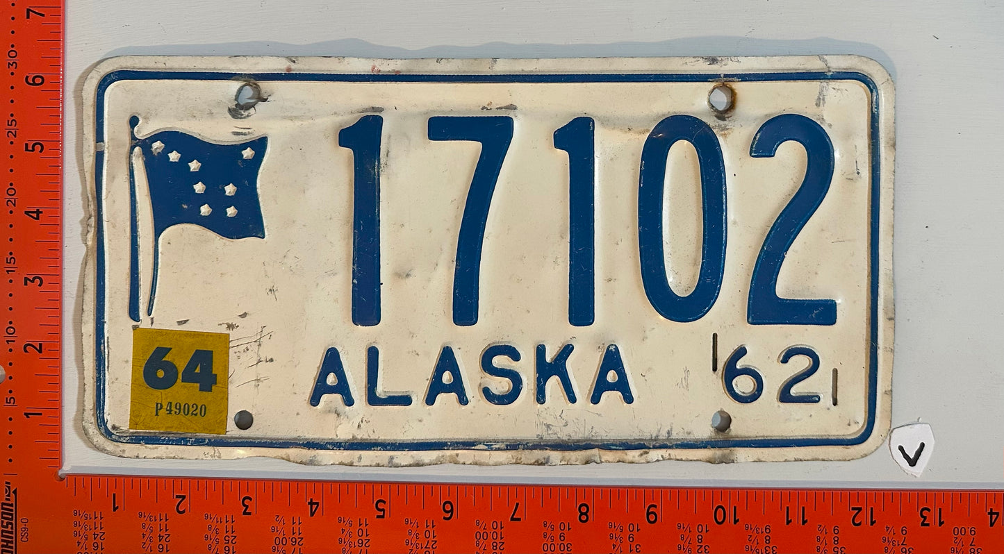 1964 Alaska #17102 Passenger License Plate