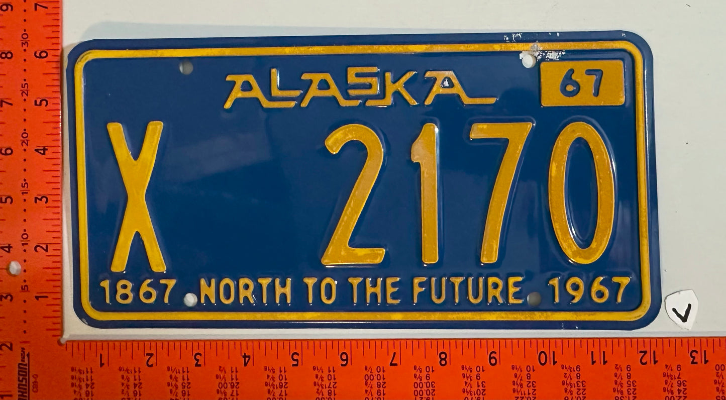 1967 Alaska #X-2170 Government License Plate