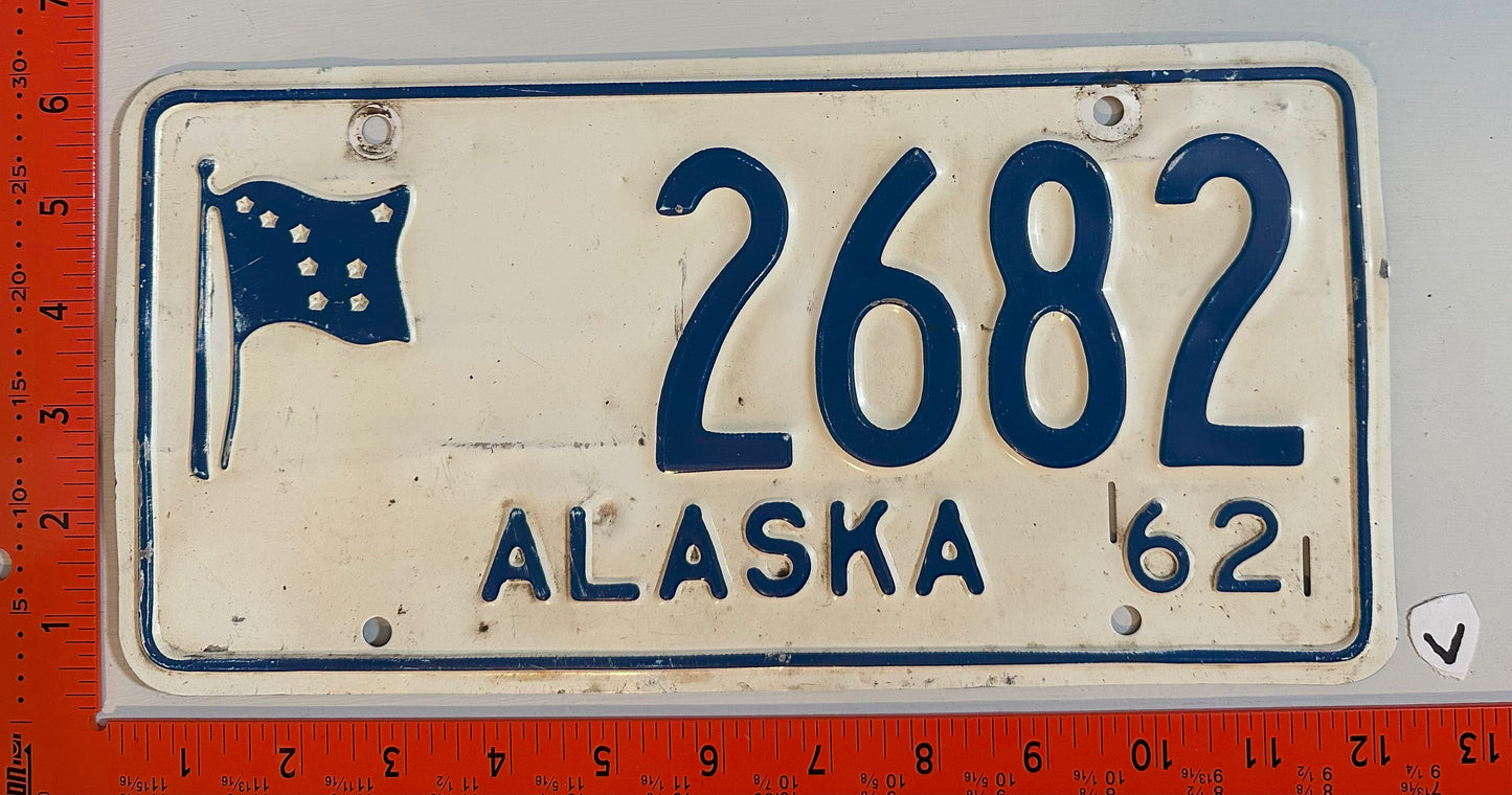 1962 Alaska #2682 Passenger License Plate