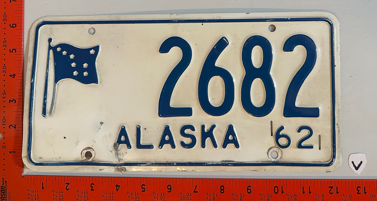 1962 Alaska #2682 Passenger License Plate