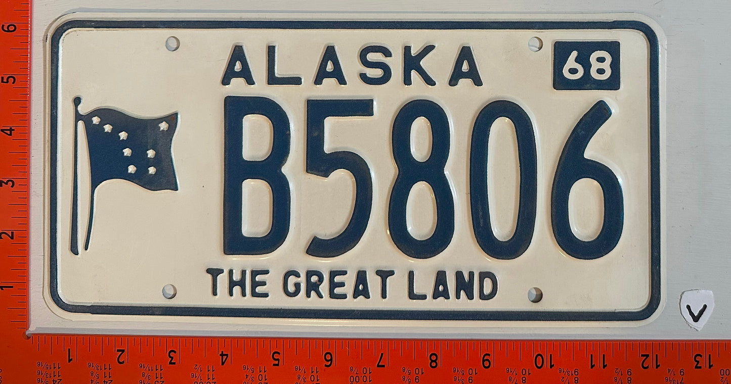 1968 Alaska #B5806 Passenger License Plate