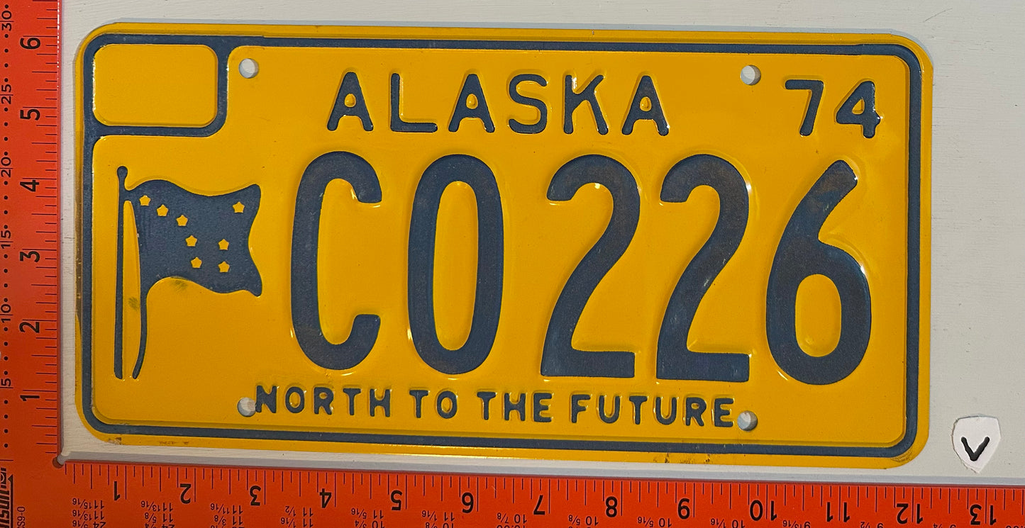 1974 Alaska #CO 226 Passenger License Plate