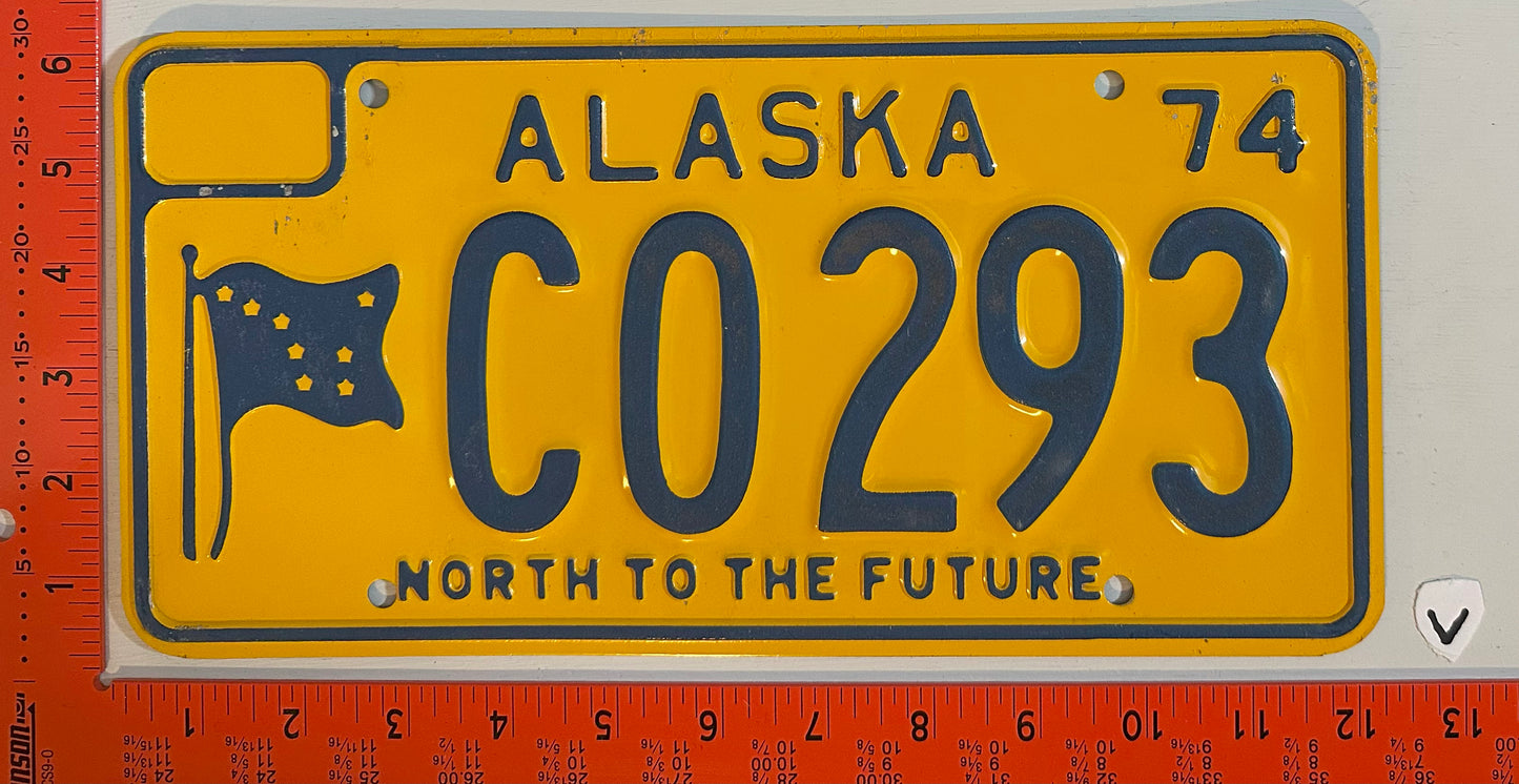 1974 Alaska #CO 293 Passenger License Plate