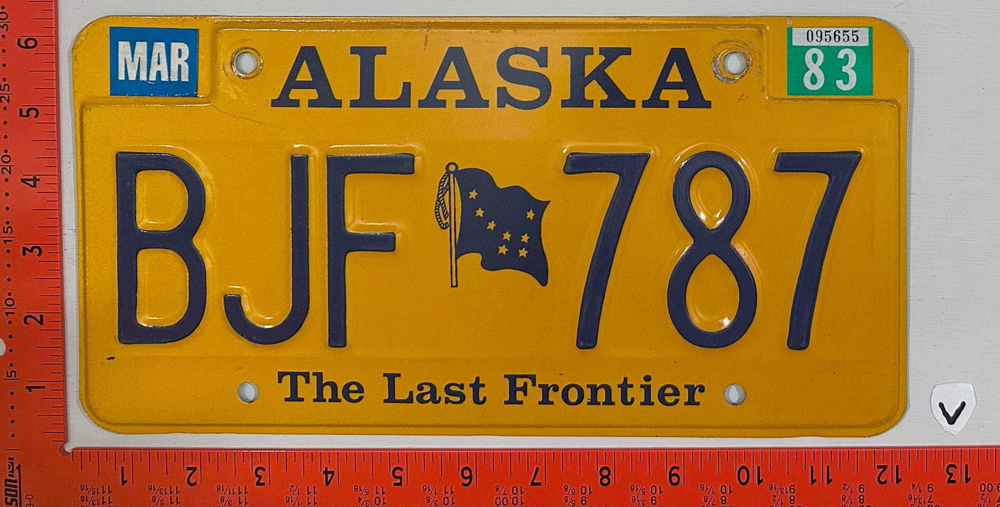 1983 Alaska #BJF 787 Passenger License Plate