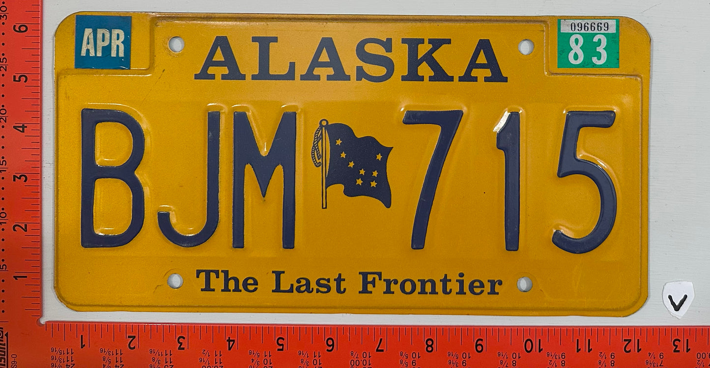 1983 Alaska #BJM 715 Passenger License Plate