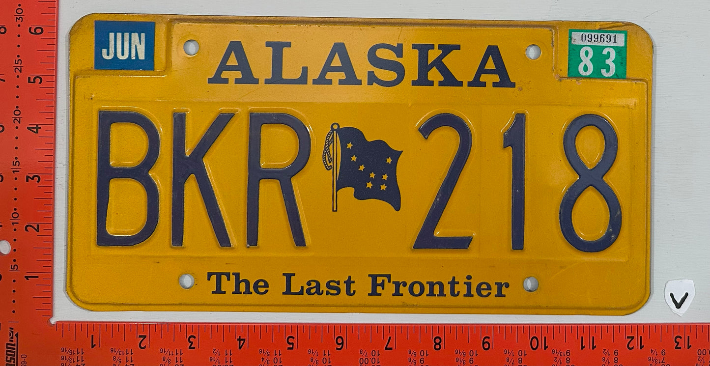 1983 Alaska #BKR 218 Passenger License Plate