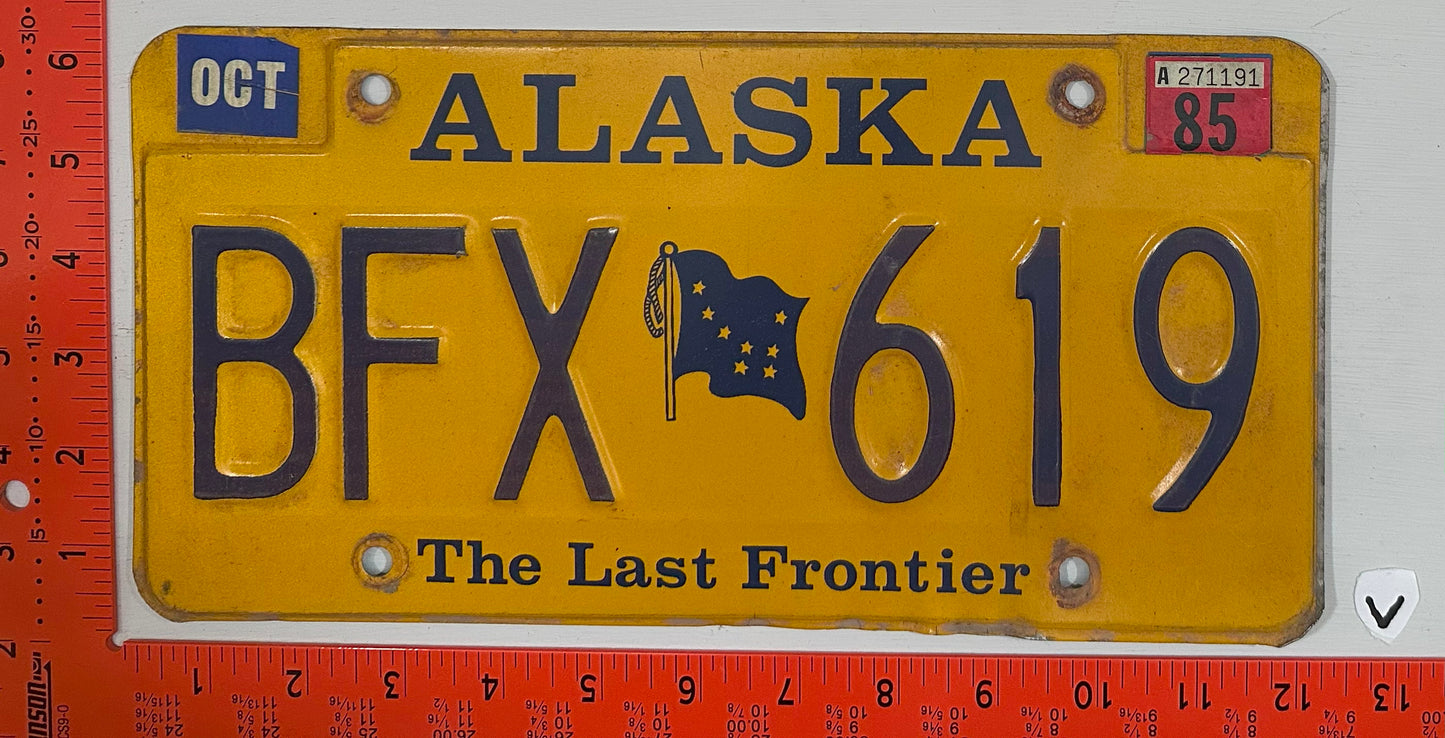1985 Alaska #BFX 619 Passenger License Plate