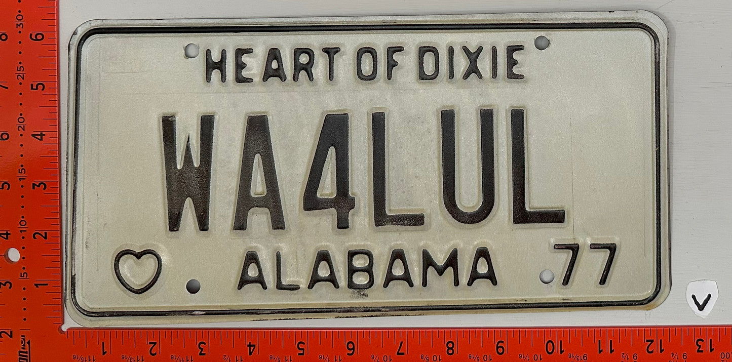 1977 Alabama #WA4LUL Ham Radio License Plate