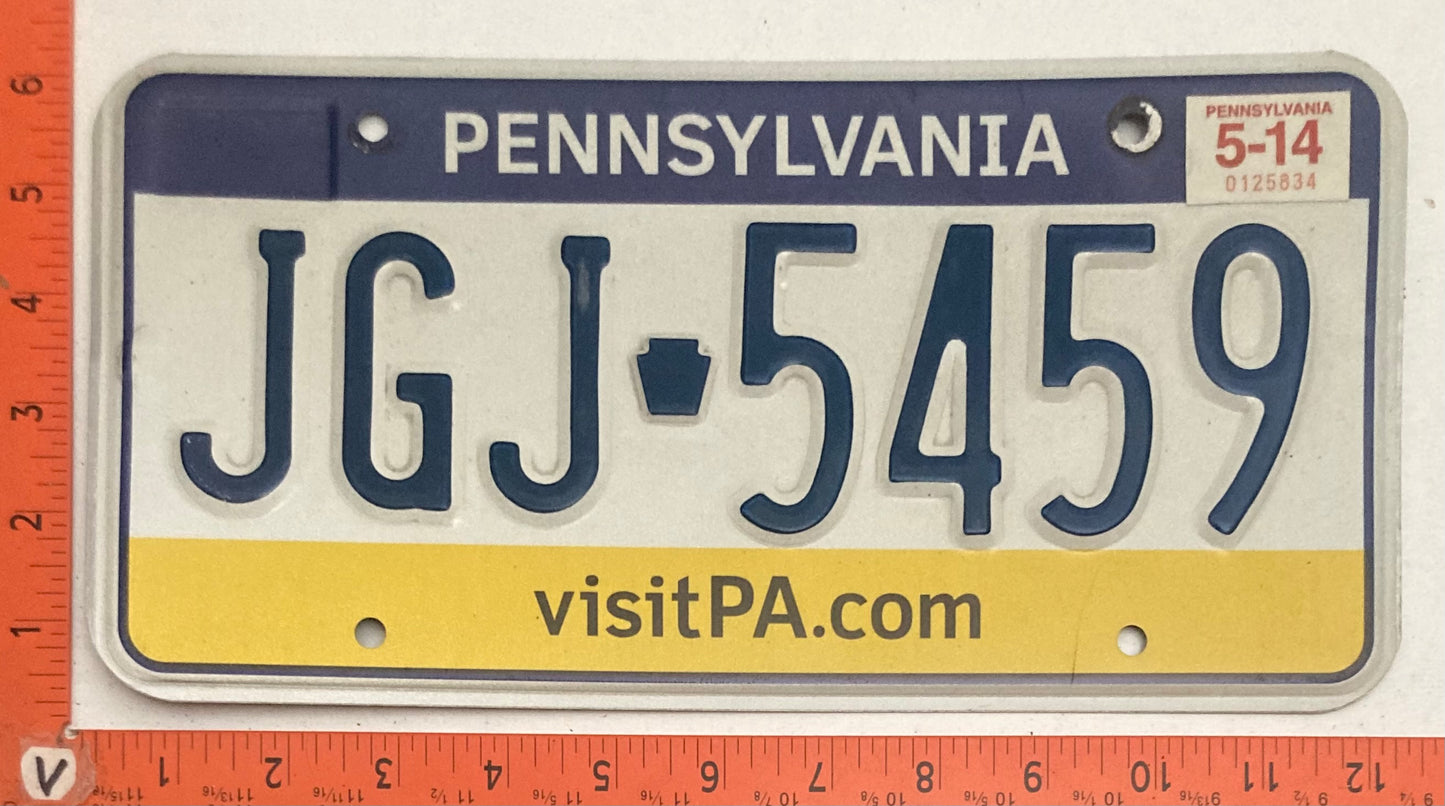 2014 Pennsylvania #JGJ 5459 Passenger License Plate