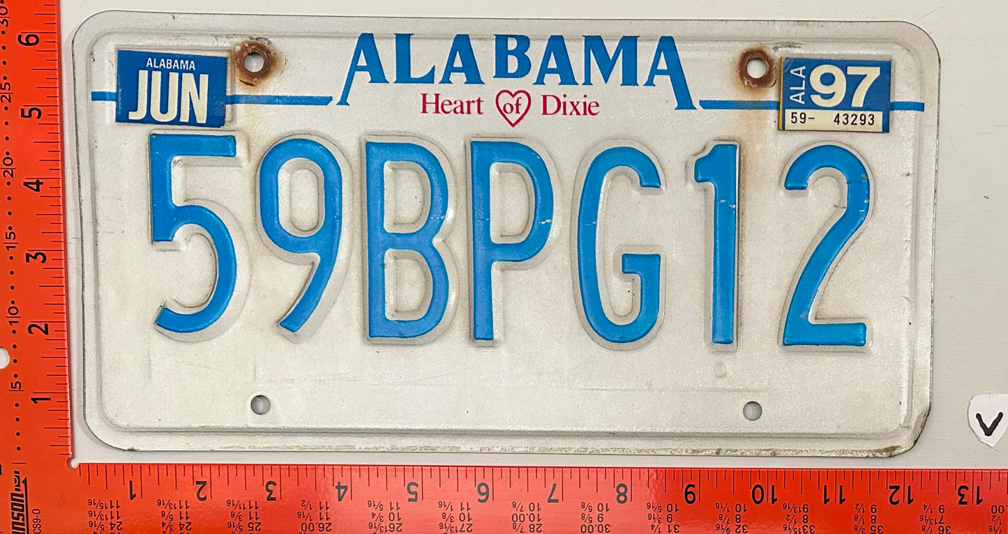 1997 Alabama #59BPG12 Passenger License Plate