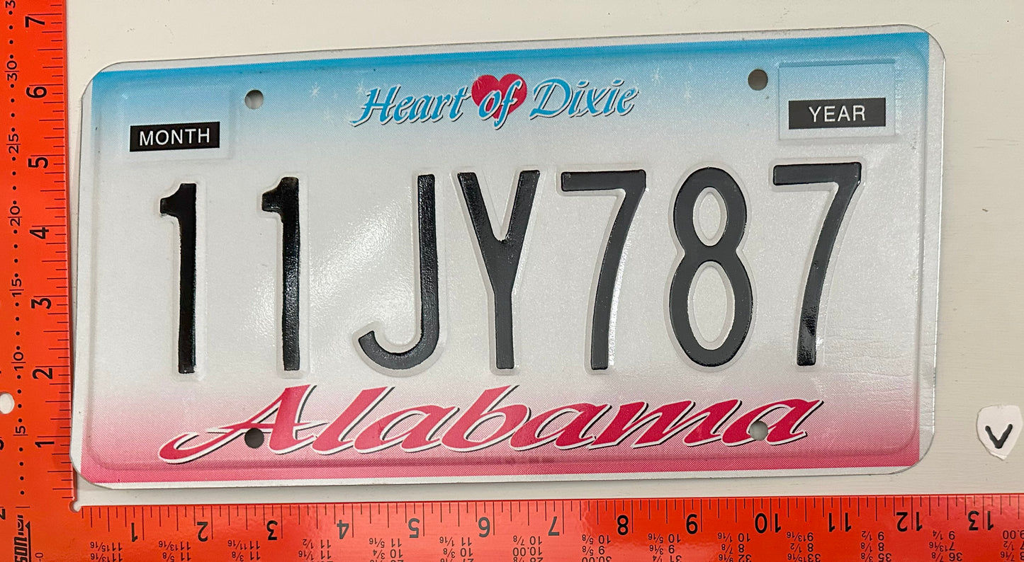 Undated Alabama #11JY787 Passenger License Plate