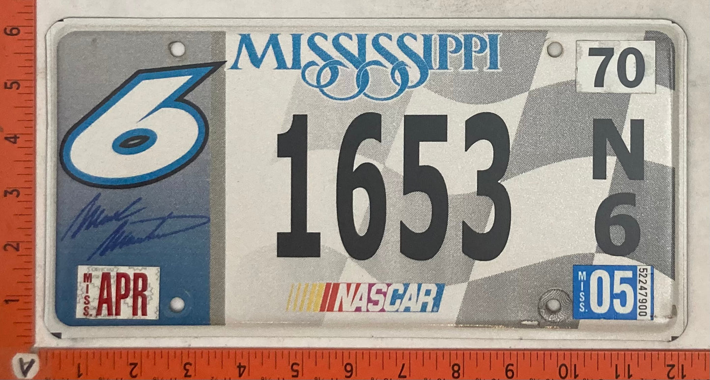 2005 Mississippi #1653 N/6 Passenger License Plate