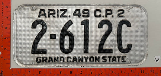 1949 Arizona #2-612C Commercial Truck License Plate