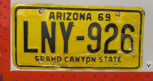 1969 Arizona #LNY-926 Passenger License Plate