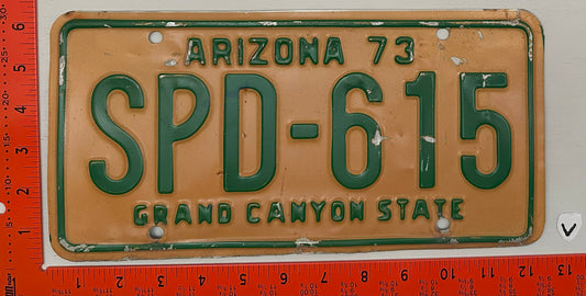 1973 Arizona #SPD-615 Passenger License Plate