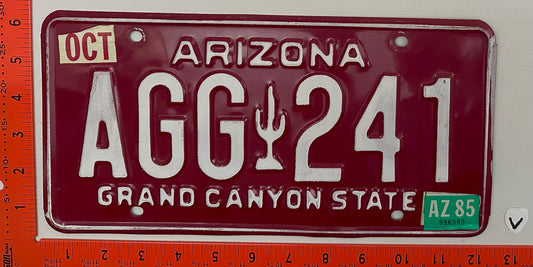 1985 Arizona #AGG-241 Passenger License Plate