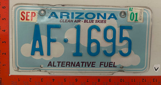 2001 Arizona #AF-1695 Alternative Fuel Passenger License Plate