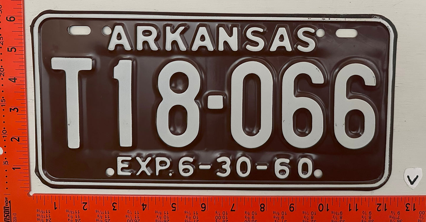 1960 Arkansas #T 18066 Trailer License Plate