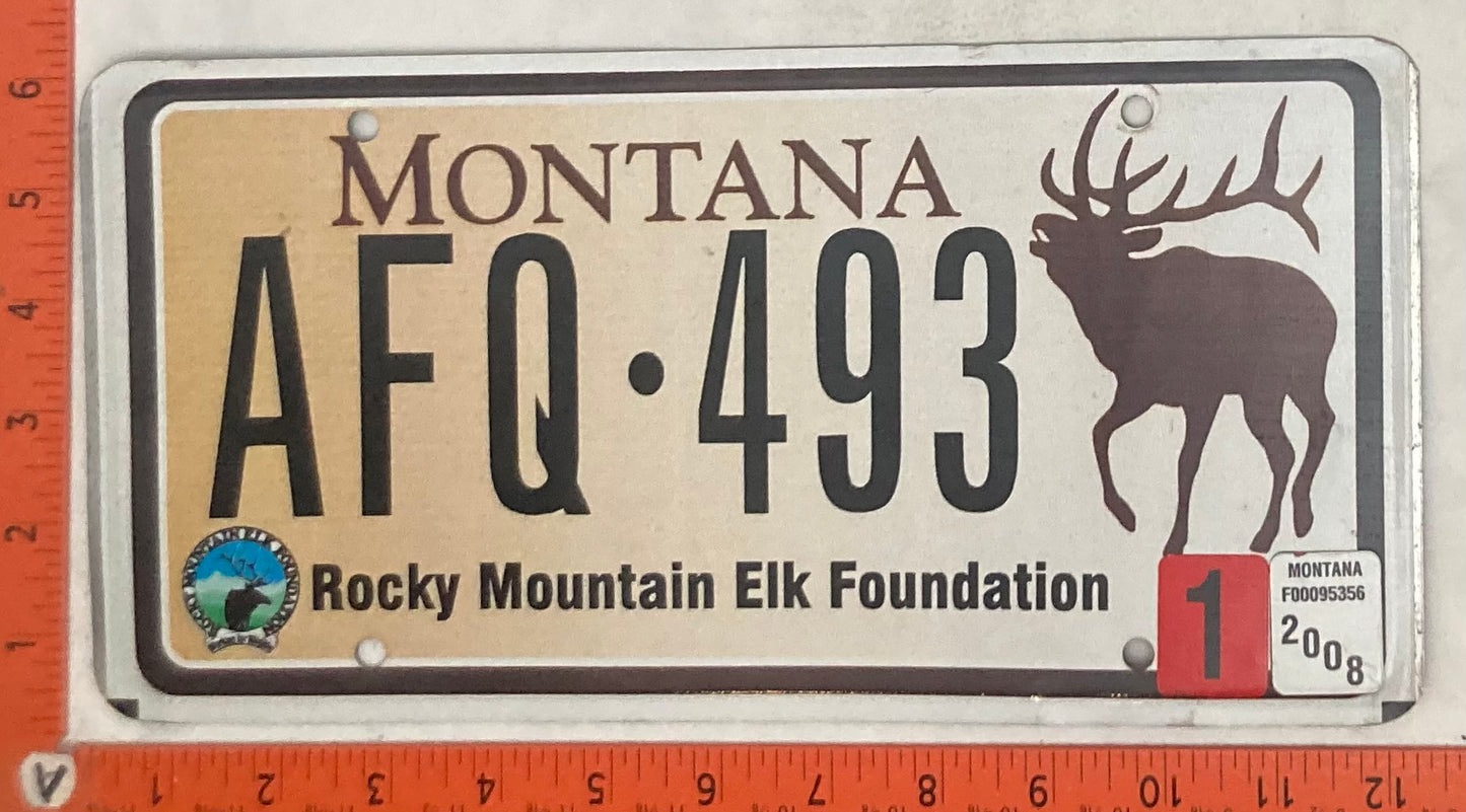 2008 Montana #AFQ-493 Passenger License Plate