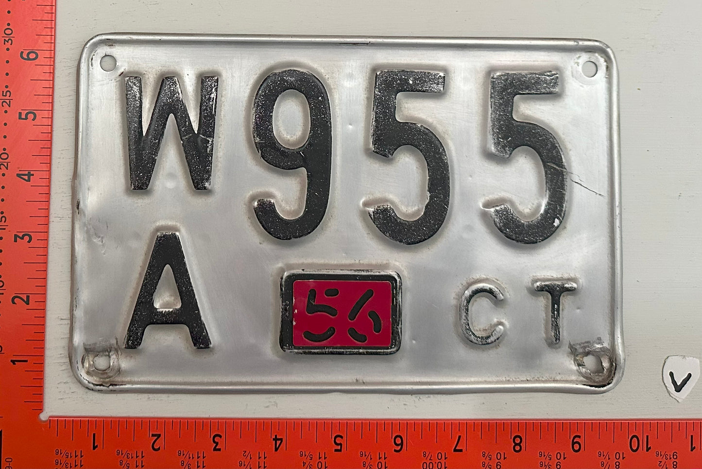 1956 Connecticut #W/A 955 Passenger License Plate