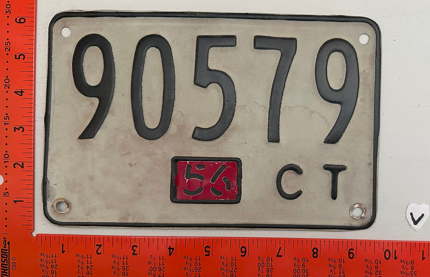 1956 Connecticut #90579 Passenger License Plate