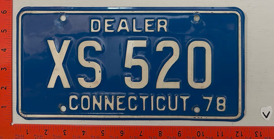 1978 Connecticut #XS 520 Dealer License Plate