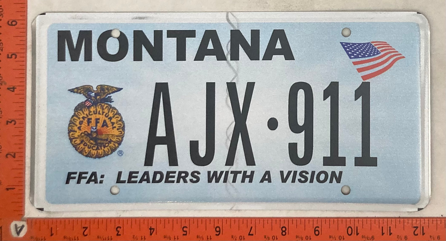 Undated Montana #AJX-911 Passenger License Plate