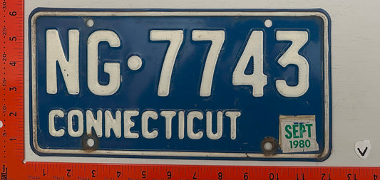 1985 Connecticut #NG 7743 Passenger License Plate