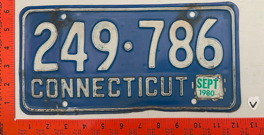 1980 Connecticut #249 786 Passenger License Plate