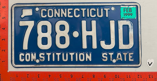 1999 Connecticut #788 HJD Passenger License Plate