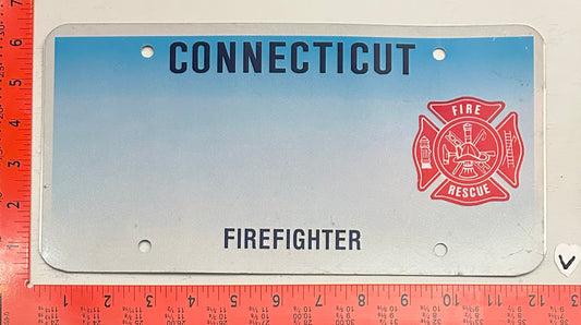 Undated Connecticut blank Firefighter License Plate