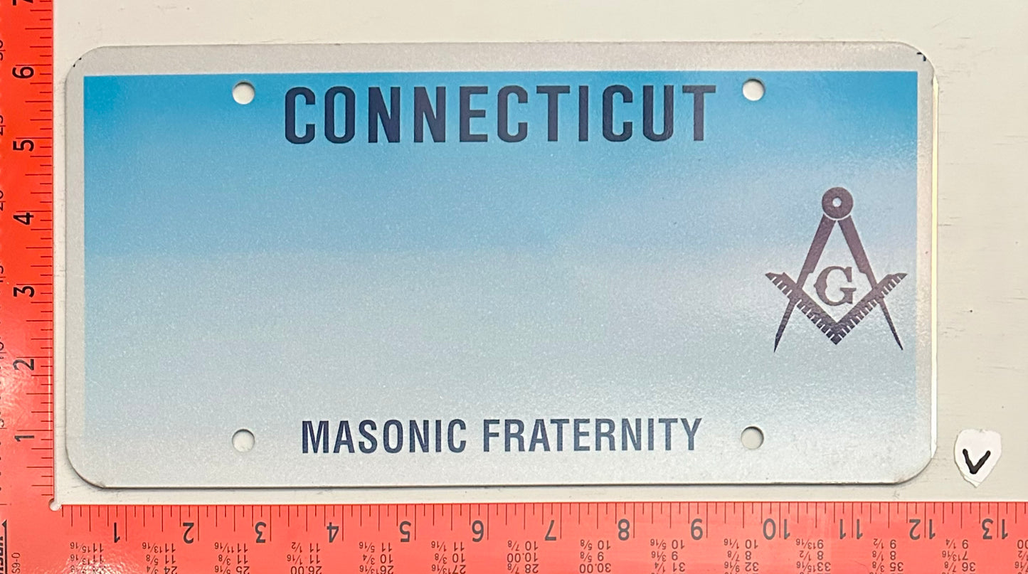 Undated Connecticut blank Masonic License Plate