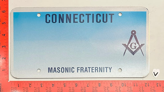 Undated Connecticut blank Masonic License Plate