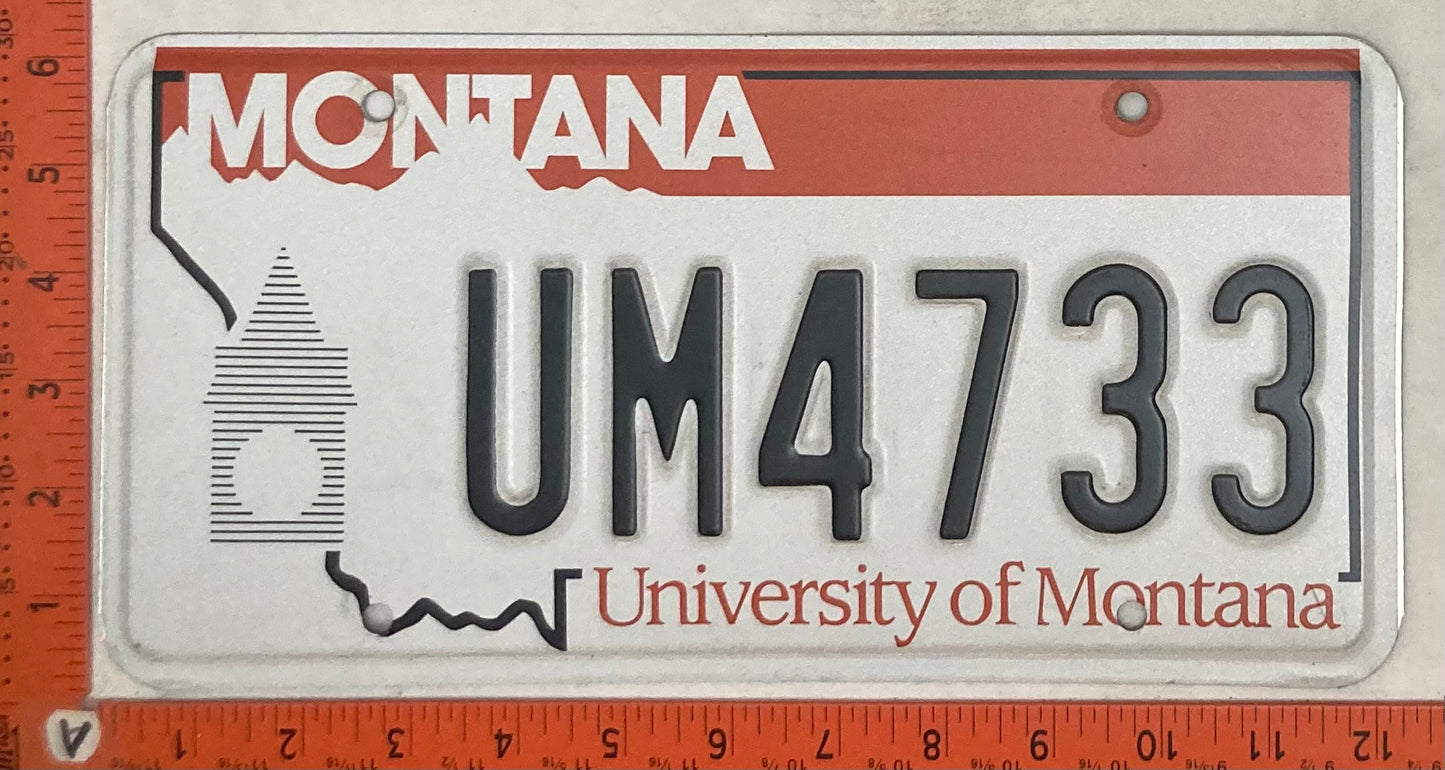Undated Montana #UM4733 Passenger License Plate