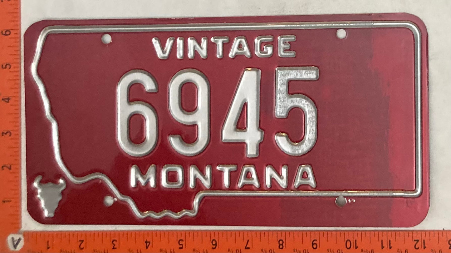 Undated Montana #6945 Vintage Passenger License Plate