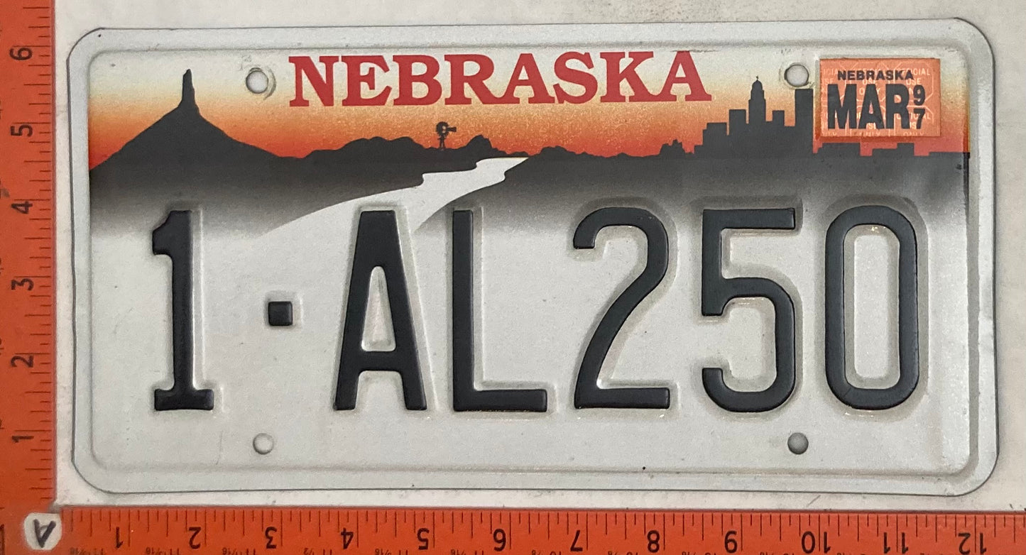 1997 Nebraska #1-AL250 Passenger License Plate