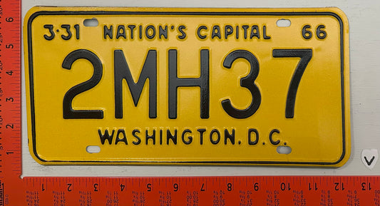 1966 Washington, DC #2MH37 Passenger License Plate