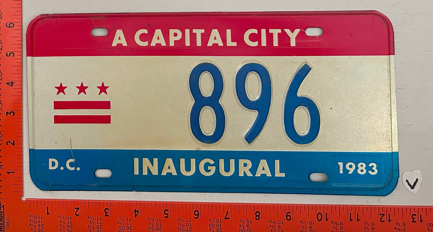 1983 Washington, DC #896 Mayor Inaugural License Plate
